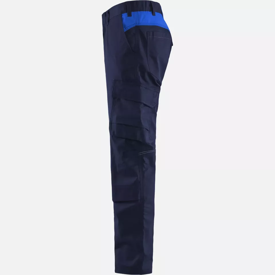 Blaklader 144818328985, Industry Stretch Work Trousers with Knee Pad Pockets, Navy Blue/Royal Blue, image 3, gallery thumbnail