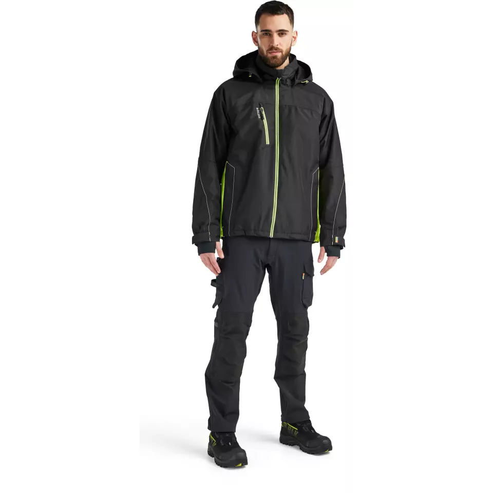 Blåkläder 489019779933, Lined Lightweight Winter Jacket, Black/Yellow, image 5, gallery thumbnail