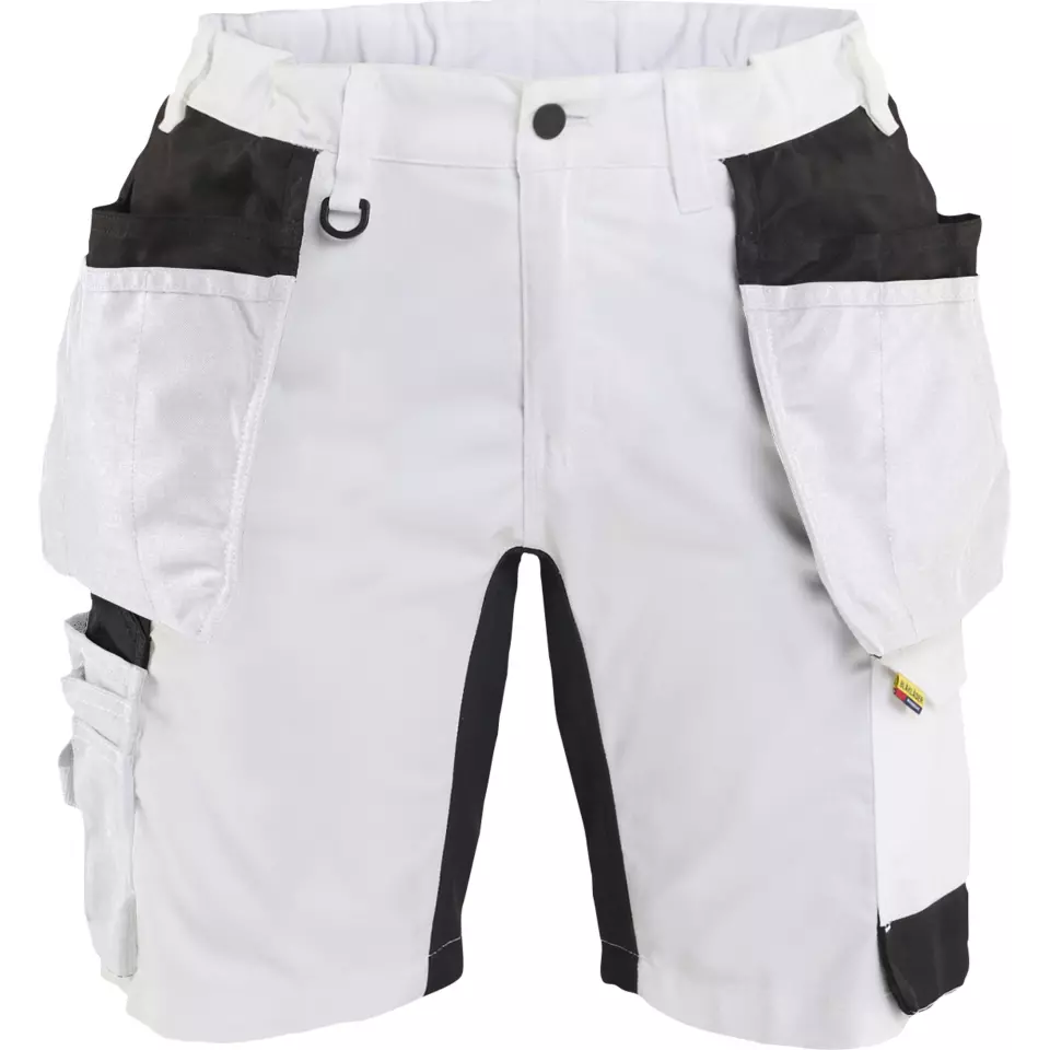 Blåkläder 723318321099, Women's Stretch Painter Shorts, White/Black, image 1, gallery thumbnail