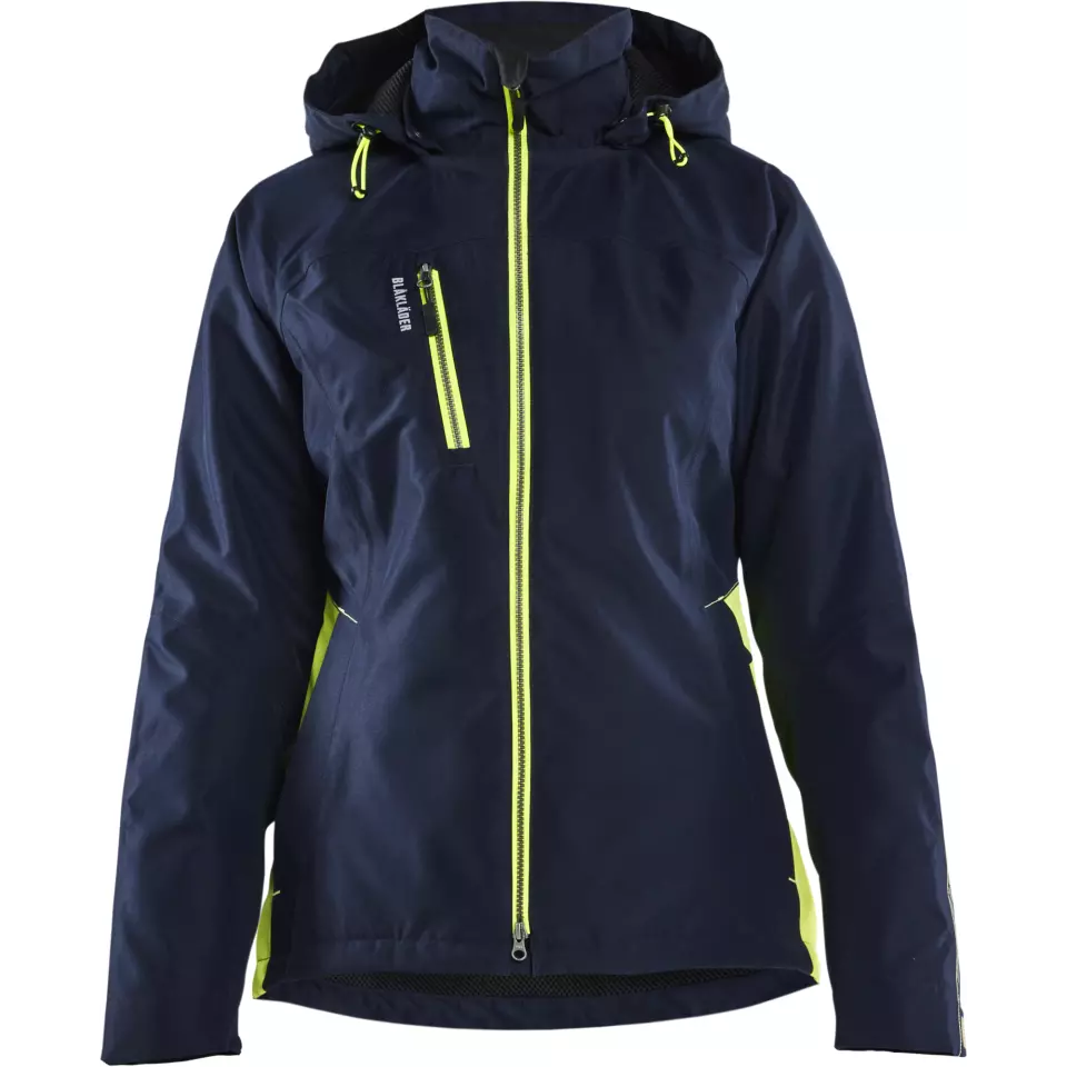 Blaklader 497219778633, Ladies Lined Lightweight Winter Jacket, Dark Navy/Yellow, image 1, gallery thumbnail