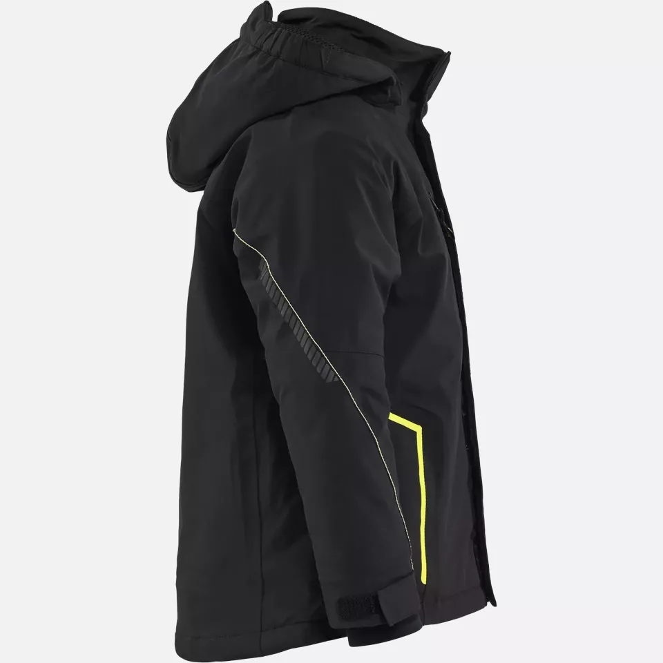 Blaklader 521019179933, Children's Winter Jacket Stretch Lightly Lined, Black/High Vis Yellow, image 2, gallery thumbnail