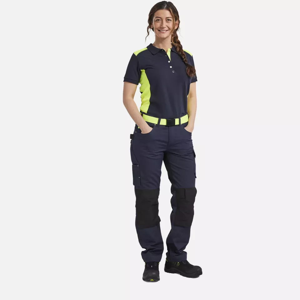 Blaklader 719513308633, Women's Stretch Work Trousers, Dark Navy/Yellow, image 5, gallery thumbnail