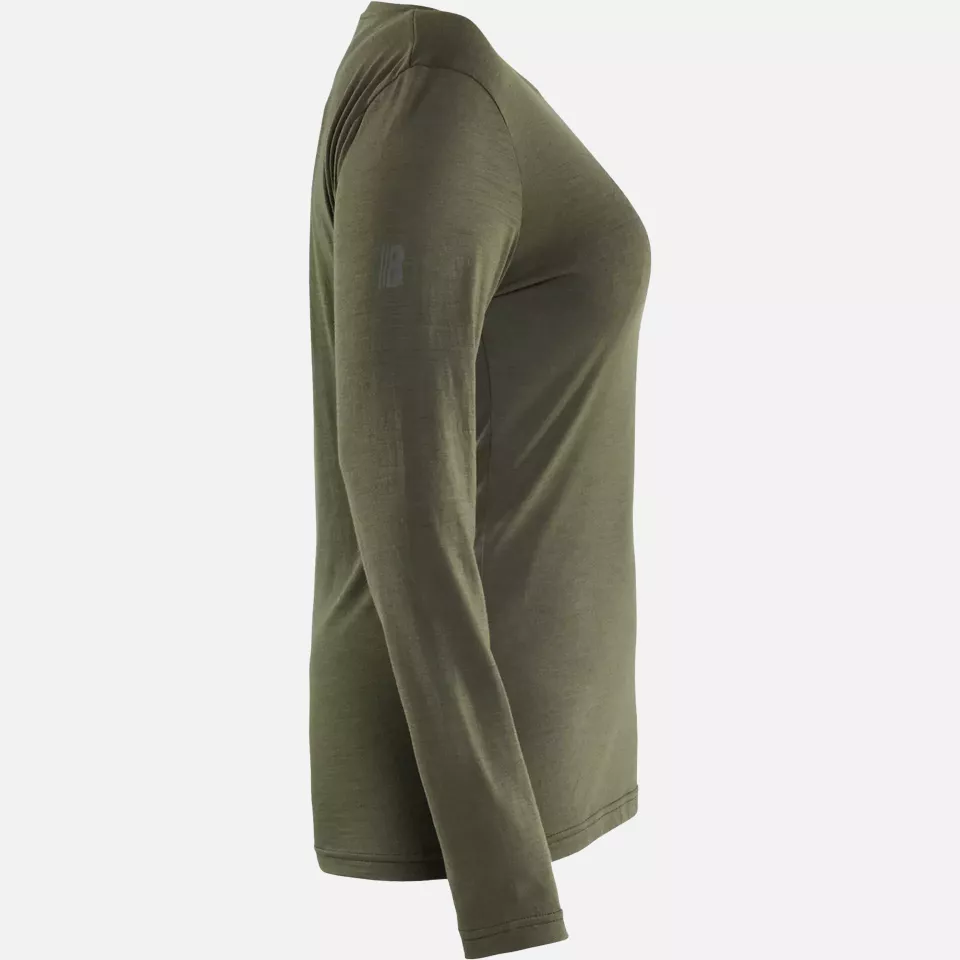 Blaklader 353917434209, Damen Merinowolle Langarm-T-Shirt, Waldgrün, image 2, gallery thumbnail