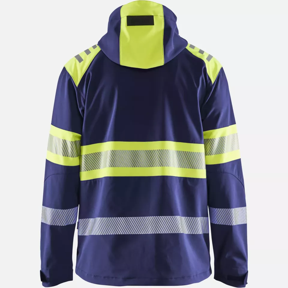 Blaklader 449425138933, High Vis Softshell Jacket, Navy/ Yellow, image 4, gallery thumbnail