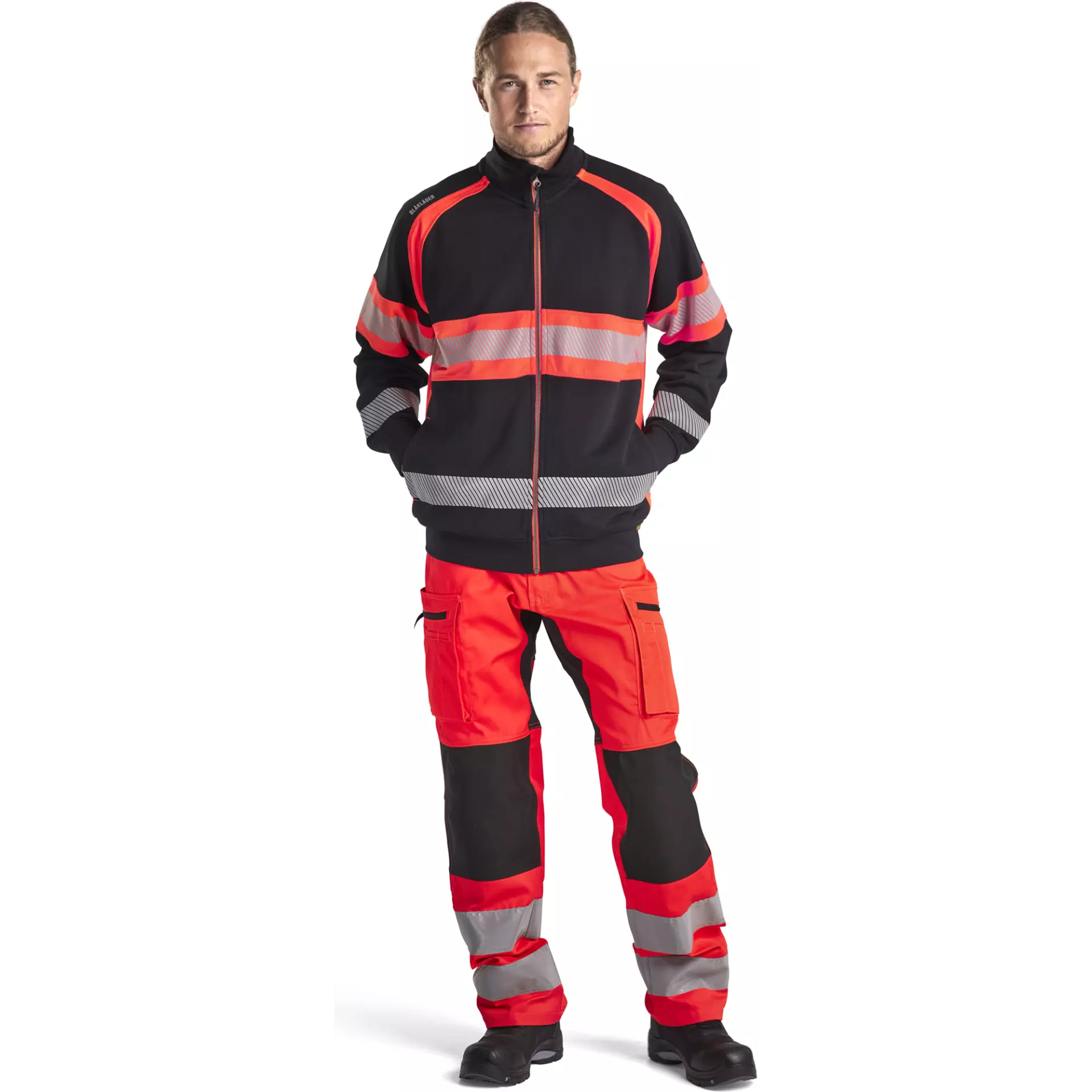 Blaklader 355111589955, High Vis Sweatjacke, Schwarz/High Vis Rot, image 5