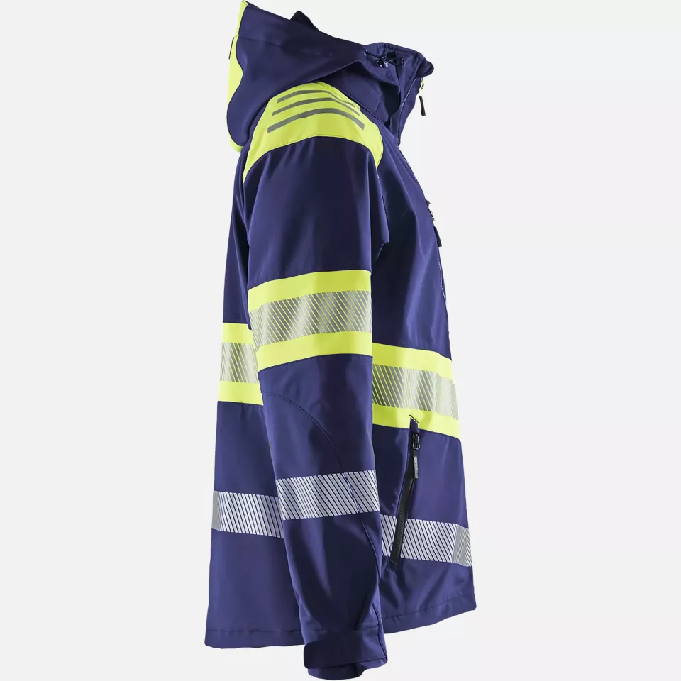 Blaklader 449425138933, High Vis Softshell Jacket, Navy/ Yellow, image 2, gallery thumbnail