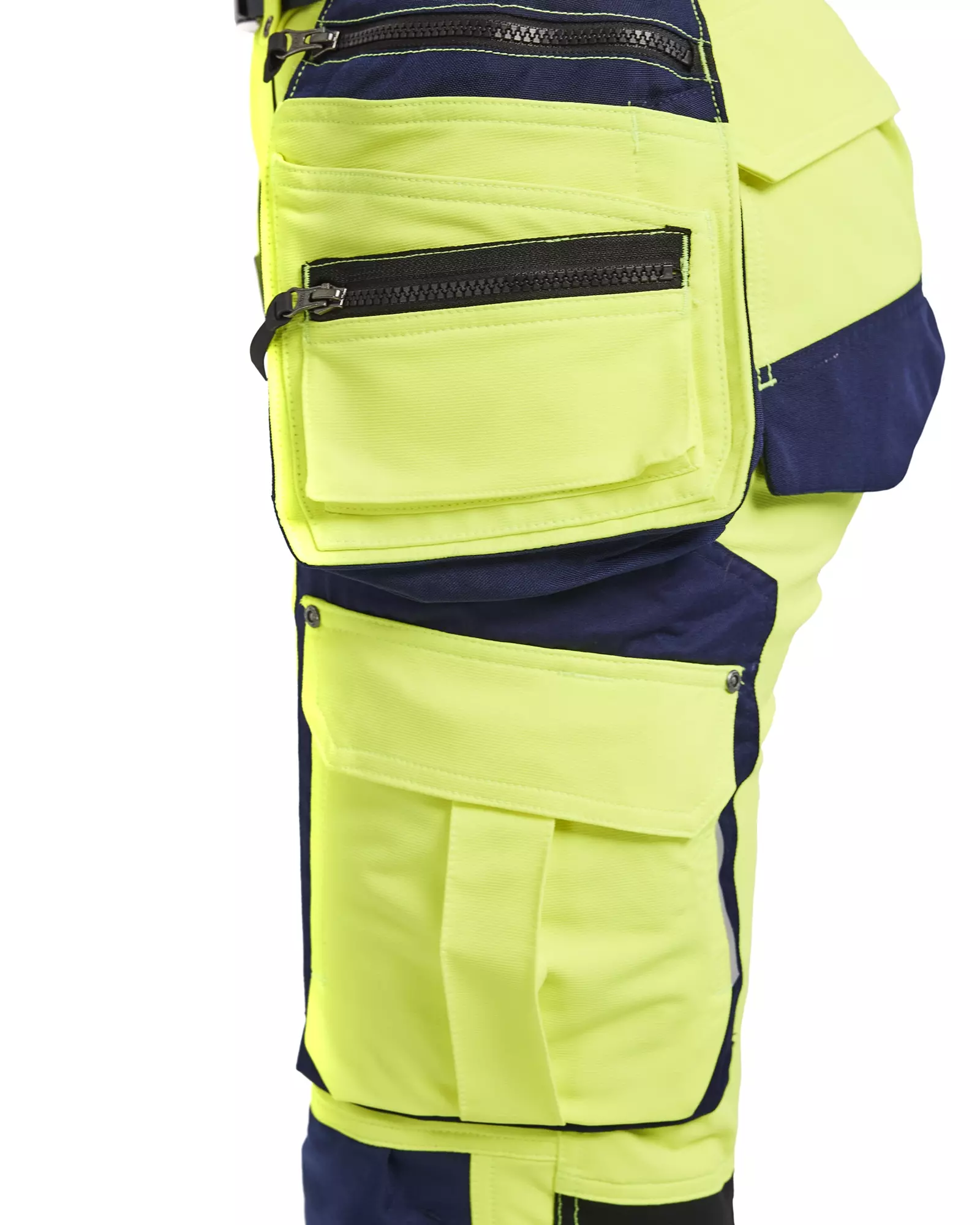 Blaklader 719716423389, High Vis Ladies 4-Way Stretch Work Trousers, Yellow/Navy Blue, image 7