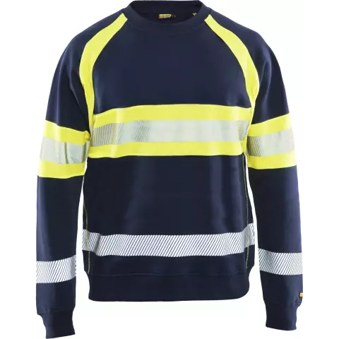 Blaklader High Vis Sweatshirt, Navy Blue/Yellow