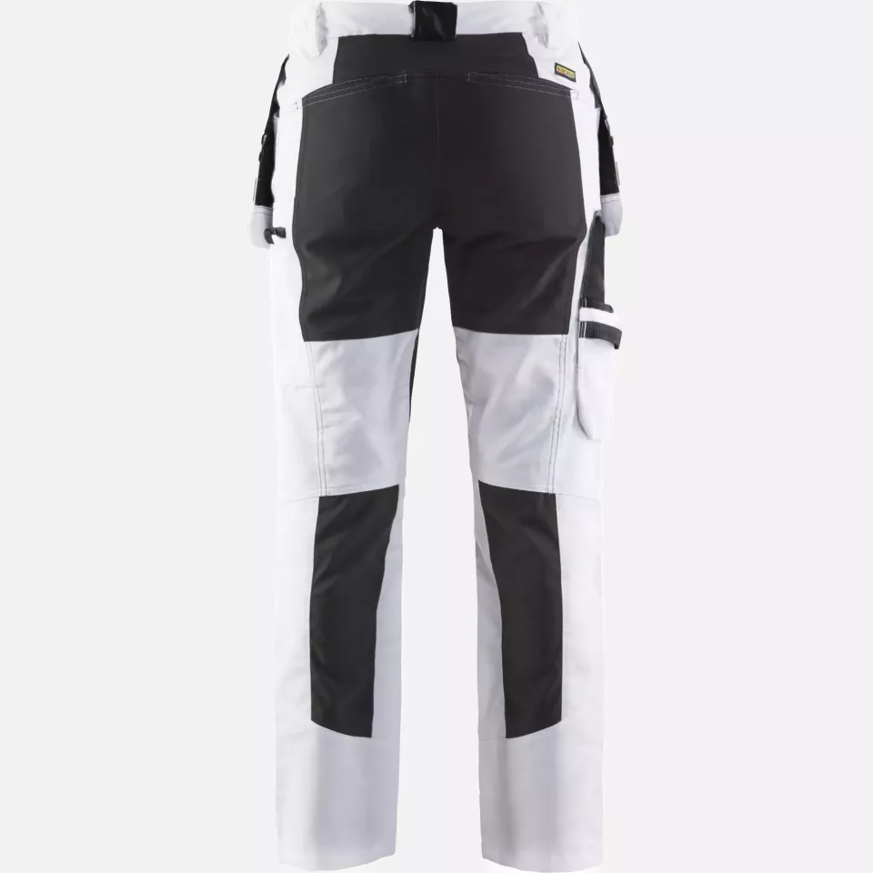 Blaklader 791010001099, Ladies Painters Trousers with Stretch Inserts, White/Black, image 4, gallery thumbnail