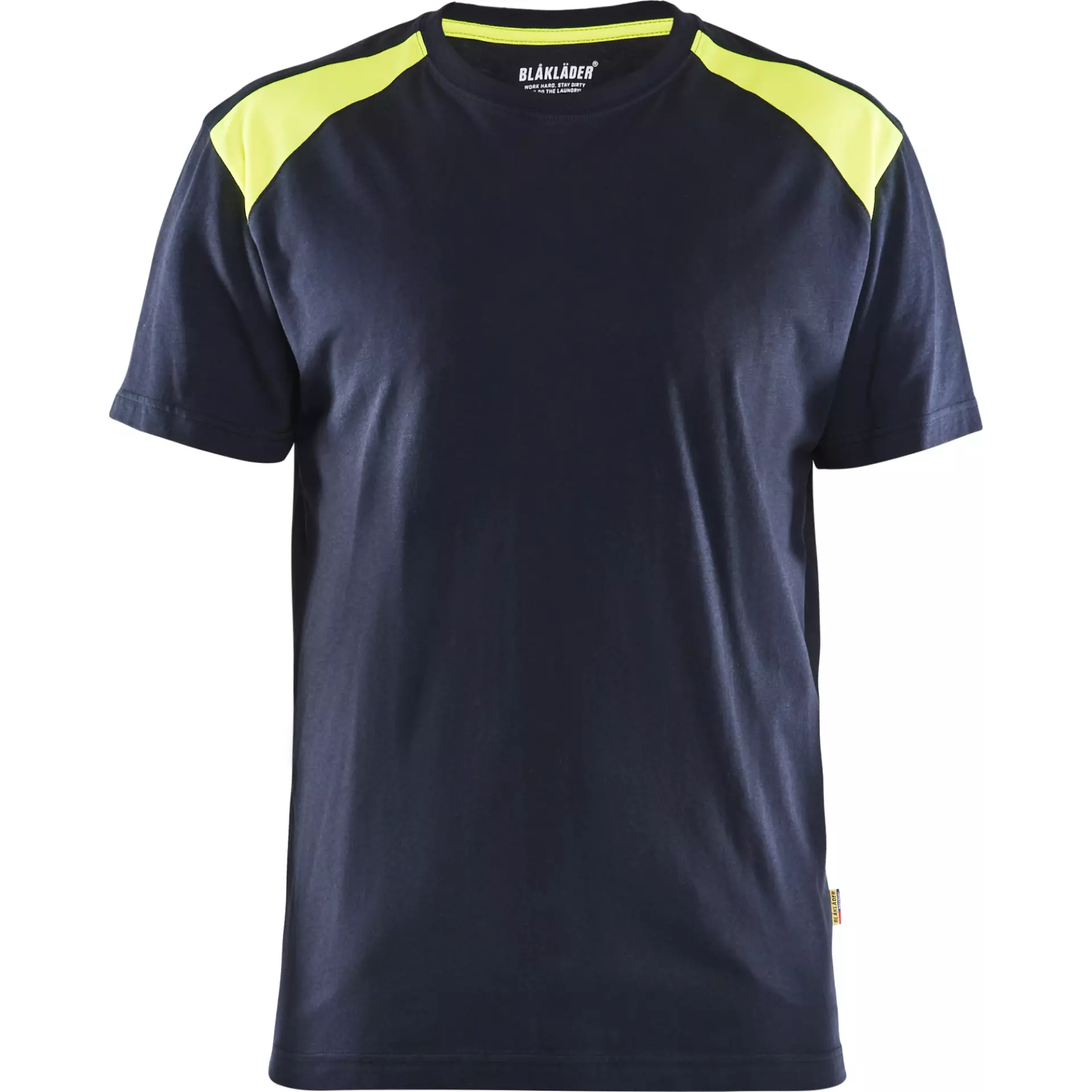 Blaklader 337910428633, T-Shirt, Dunkel Marineblau/Gelb