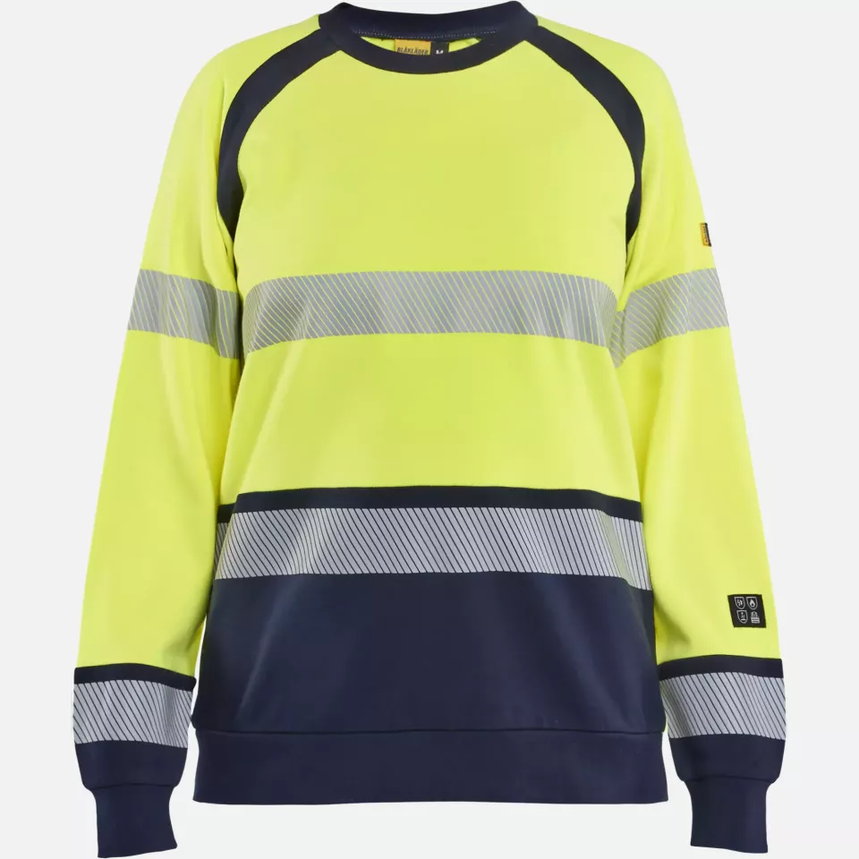 Blaklader 345417623389, Ladies Multinorm Sweatshirt, Yellow/Navy, image 1, gallery thumbnail