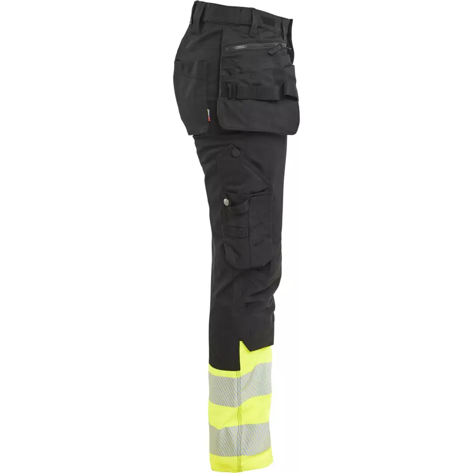 Blaklader 703011499933, High Vis Ladies Stretch Trousers, Black/Yellow, image 2, gallery thumbnail