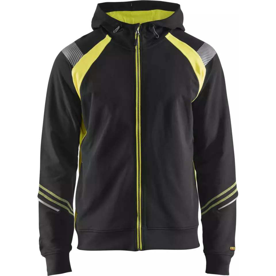 Blaklader 343311589933, Zip Sweatshirt, Black/Yellow