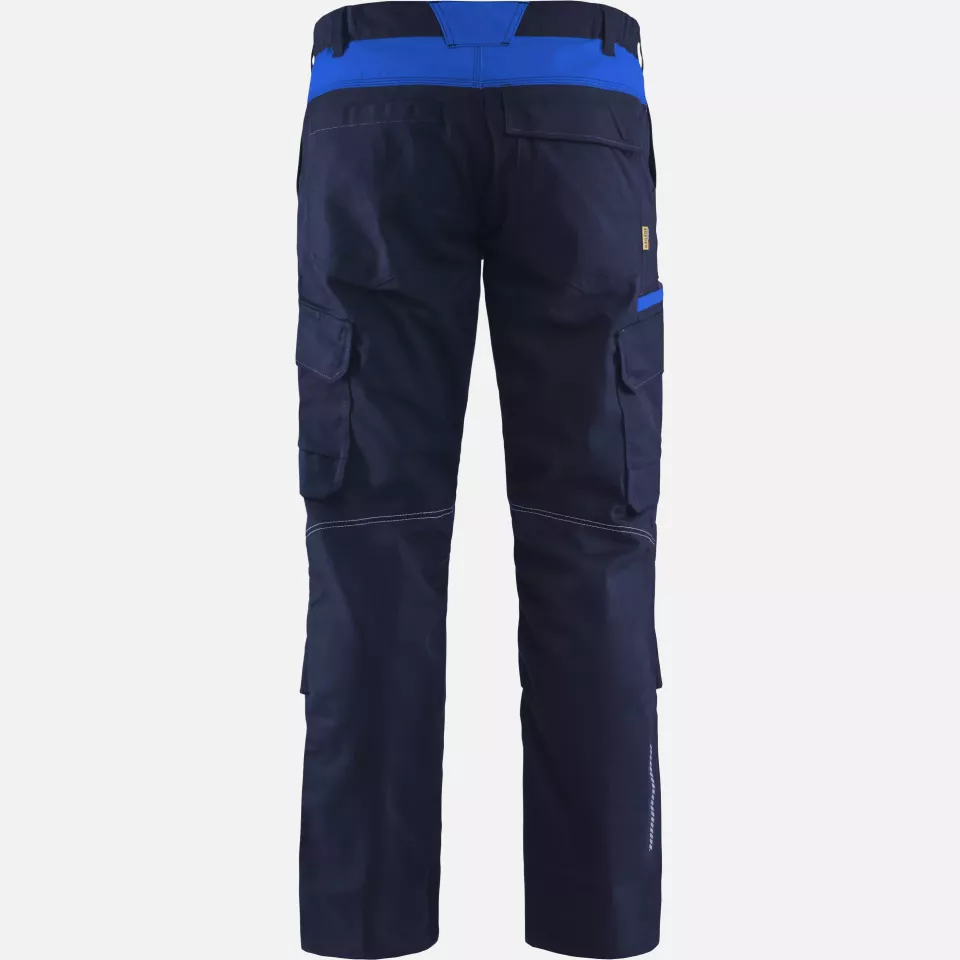 Blaklader 144818328985, Industry Stretch Work Trousers with Knee Pad Pockets, Navy Blue/Royal Blue, image 4, gallery thumbnail