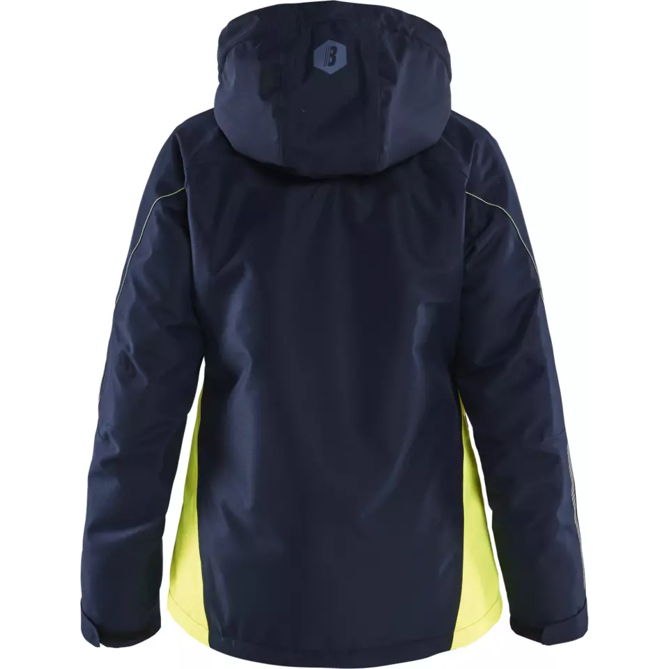 Blaklader 497219778633, Ladies Lined Lightweight Winter Jacket, Dark Navy/Yellow, image 4, gallery thumbnail