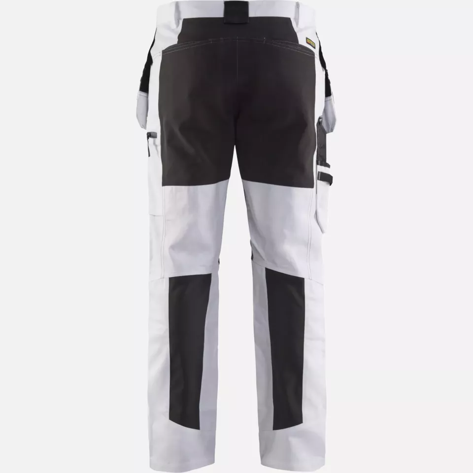 Blaklader 191010001099, Painter Trousers with Stretch Inserts, White/Black, image 4, gallery thumbnail
