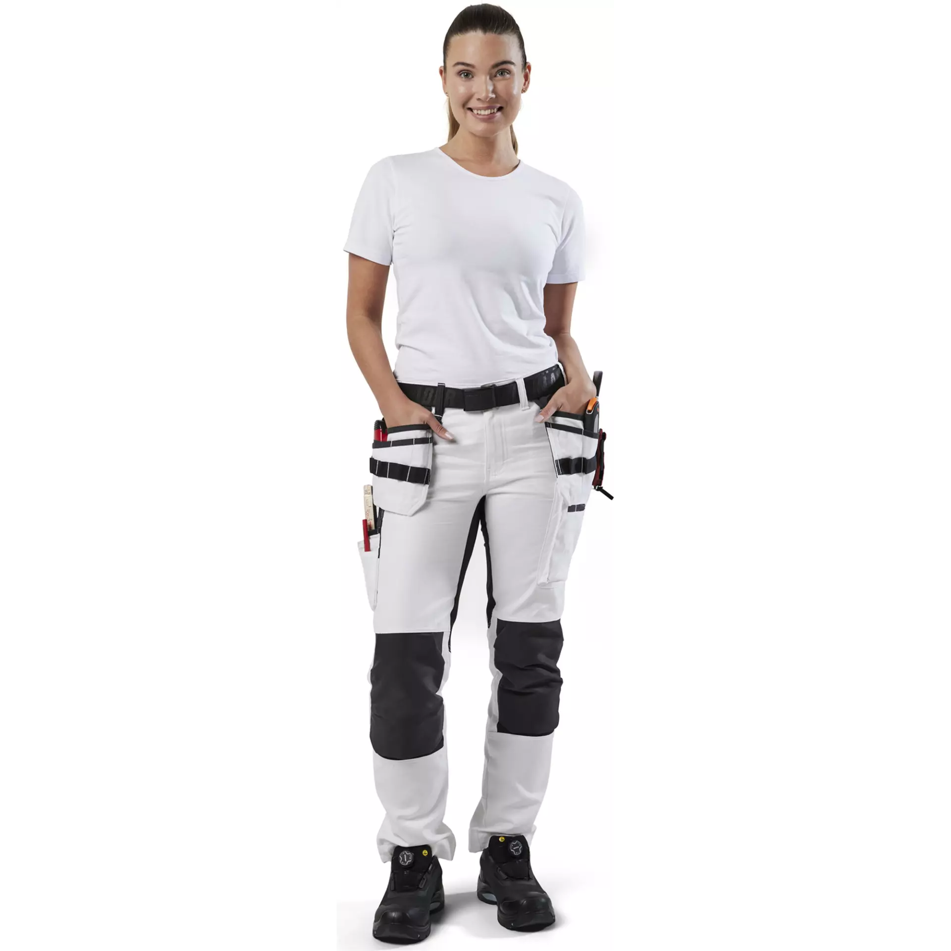 Blåkläder 791010001099, Women's Painter's Trousers with Stretch Panels, White/Black, image 5
