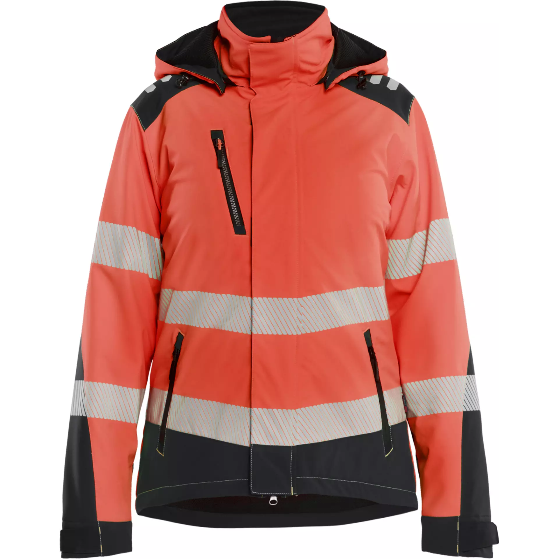 Blaklader 440125135599, High Vis Ladies Lined Lightweight Softshell Winter Jacket, Red/Black
