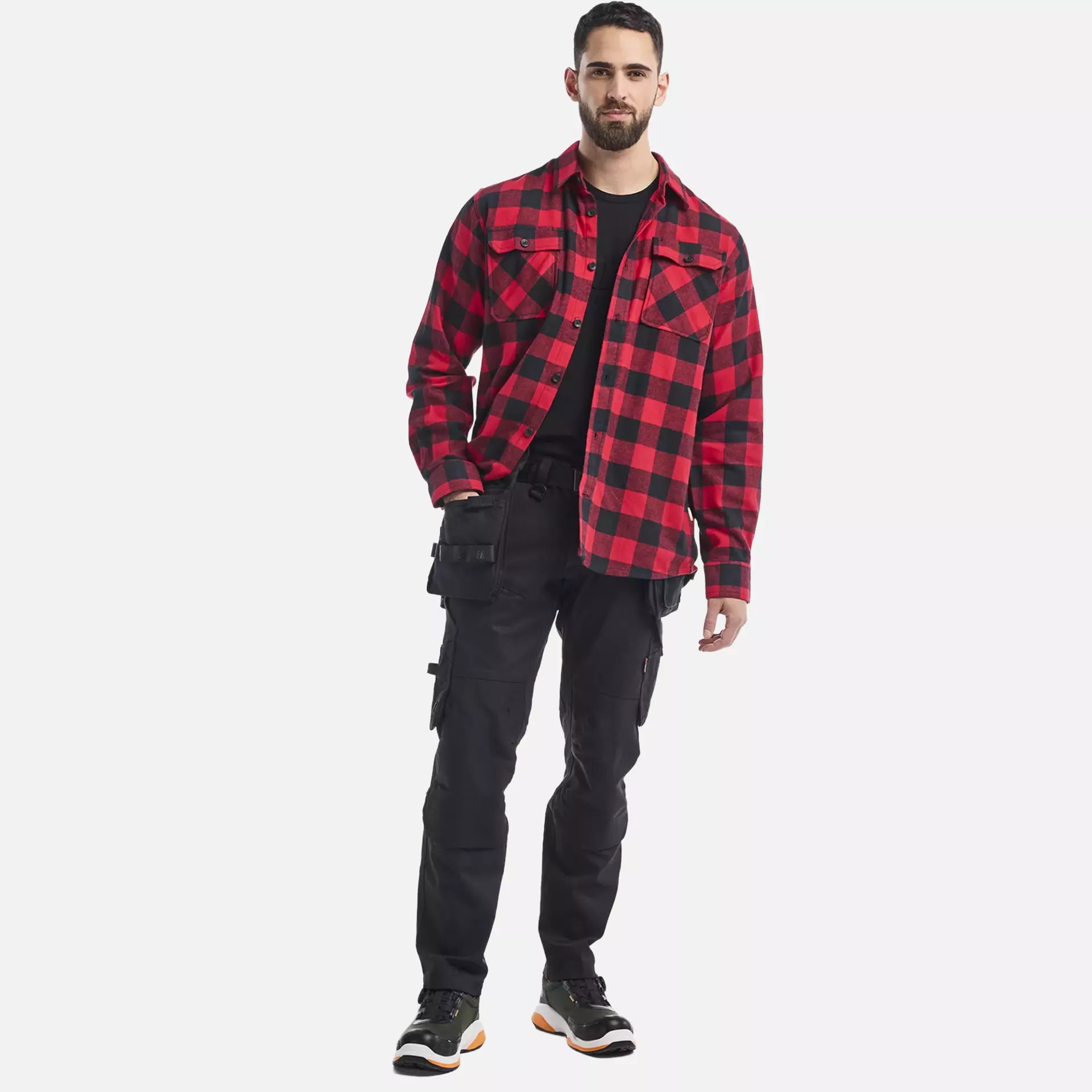 Blaklader 328811685699, Flannel Shirt, Red/Black, image 5