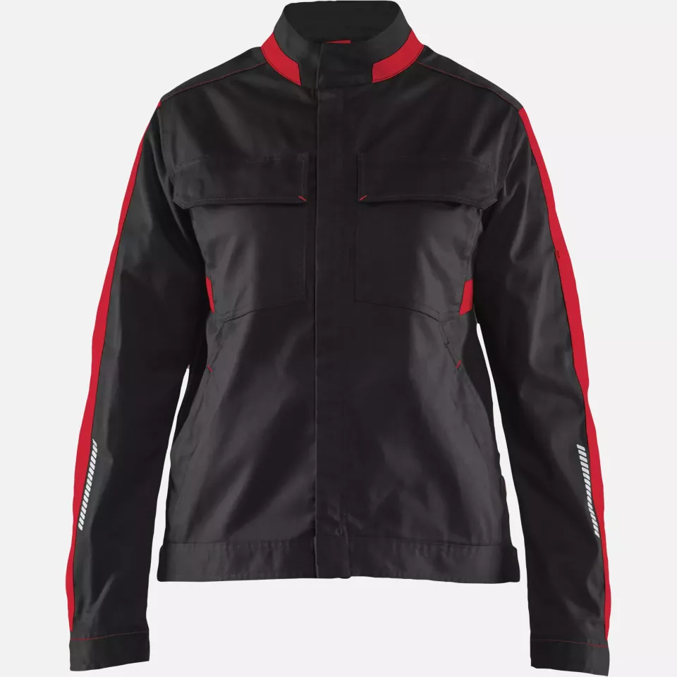 Blaklader 444318329956, Ladies Stretch Industry Jacket, Black/Red, image 1, gallery thumbnail