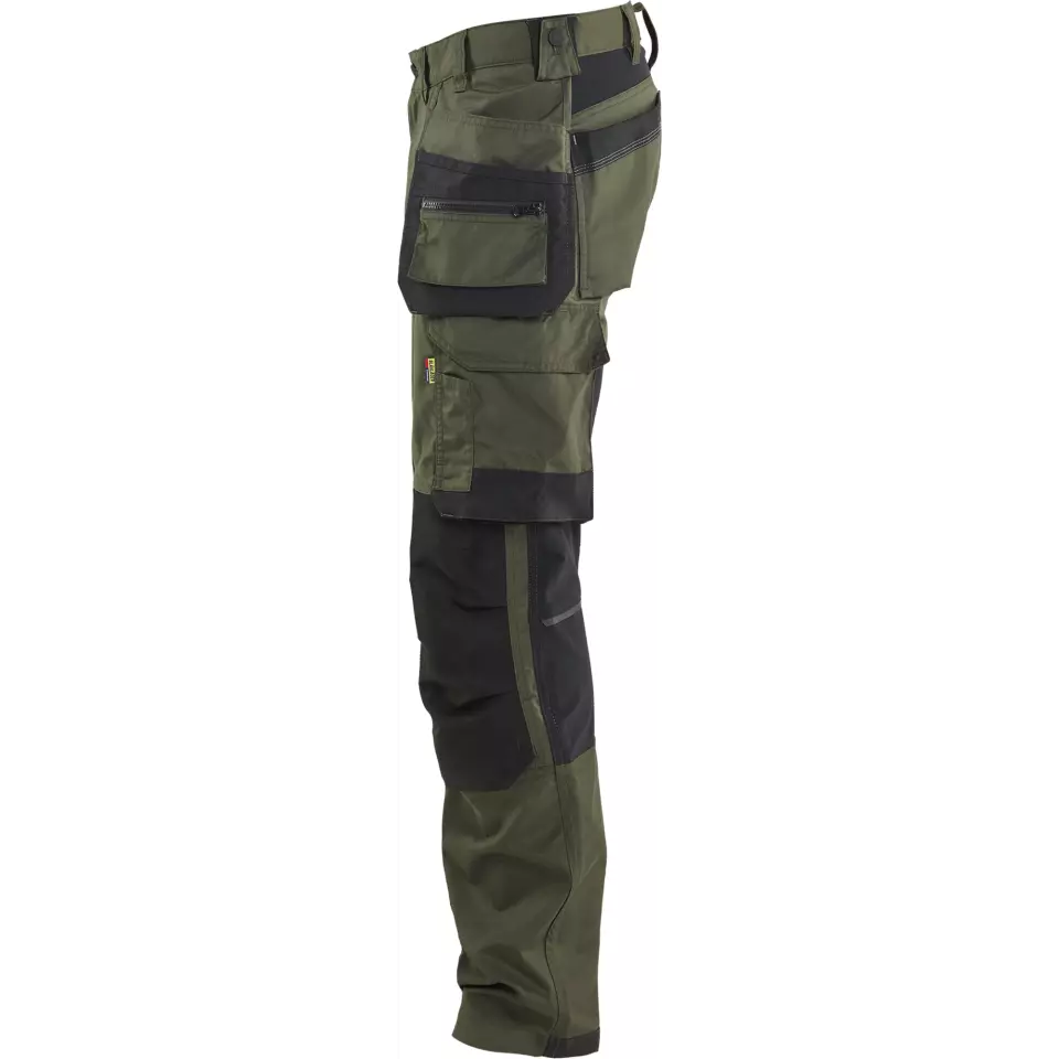 Blåkläder 175018324298, Stretch Craftsman Work Trousers, Forest Green/Black, image 3, gallery thumbnail