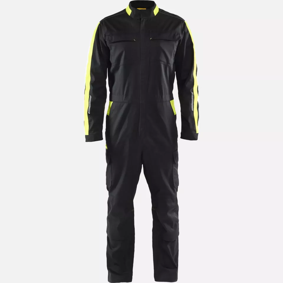 Blaklader 614418329933, Industrial Stretch Coverall, Black/Yellow, image 1, gallery thumbnail
