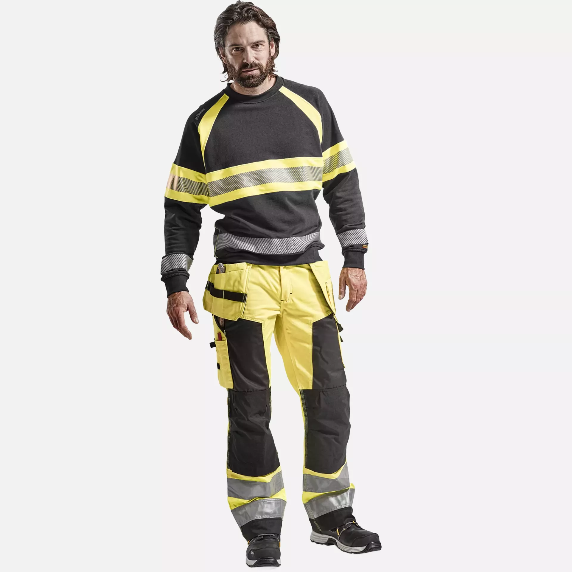Blaklader 156818113399, High Vis Craftsman Work Trousers, Yellow/Black, image 5