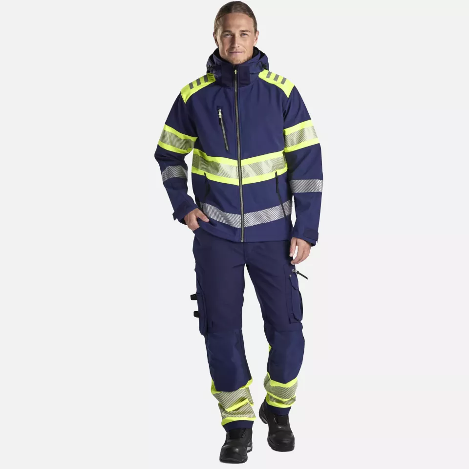Blaklader 449425138933, High Vis Softshell Jacket, Navy/ Yellow, image 5, gallery thumbnail