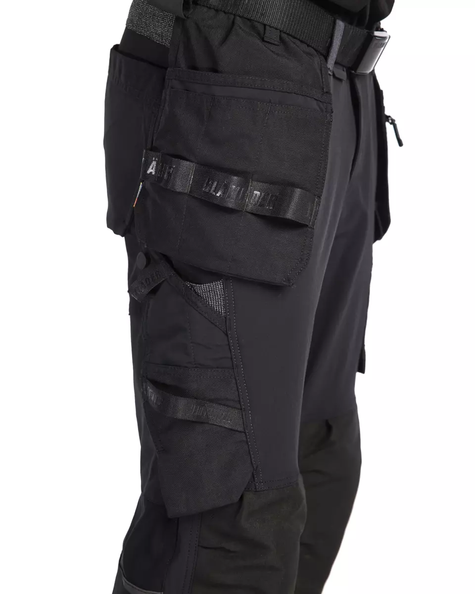 Blaklader 152116459998, 4-Way Stretch Craftsman Pirate Trousers, Black/Dark Grey, image 6, gallery thumbnail
