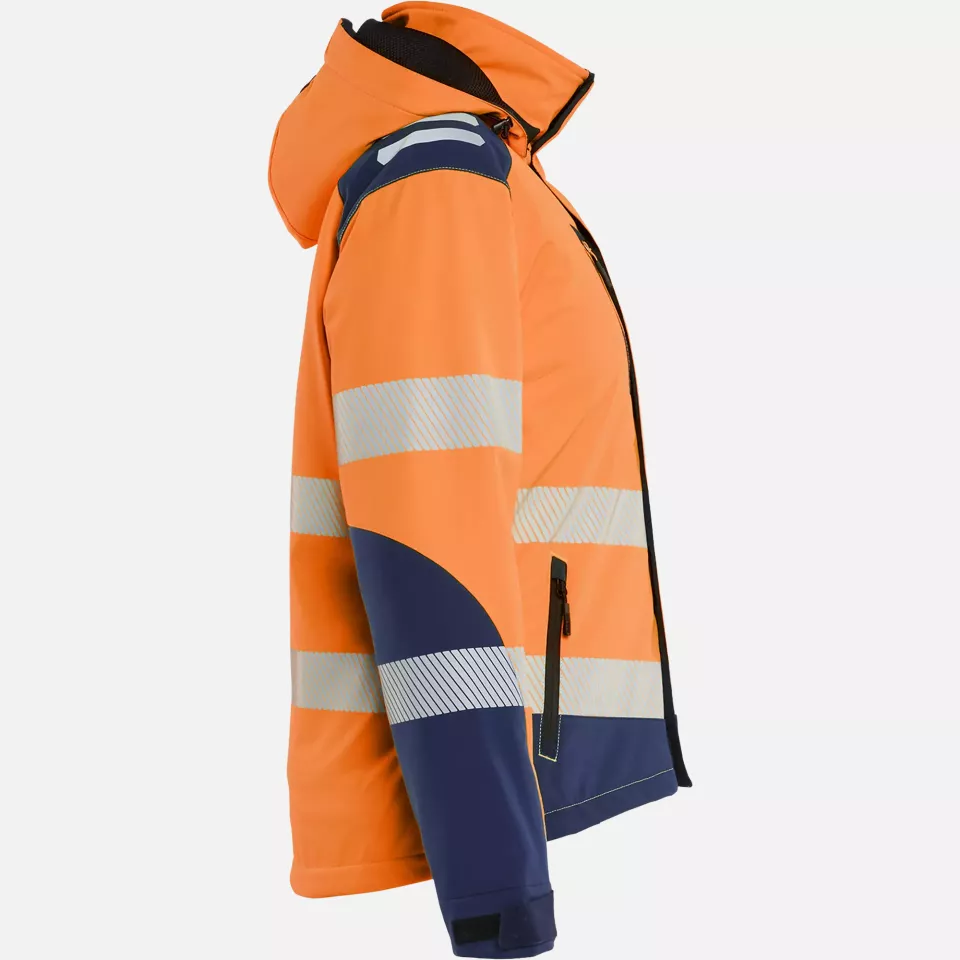 Blaklader 440125135389, High Vis Ladies Lined Lightweight Softshell Winter Jacket, Orange/Navy Blue, image 2, gallery thumbnail