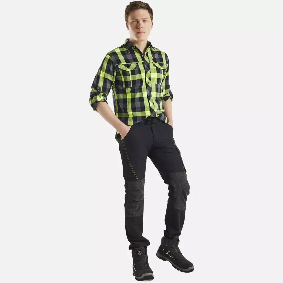 Blaklader 142216459933, 4-Way Service Stretch Work Trousers, Black/Yellow, image 5, gallery thumbnail