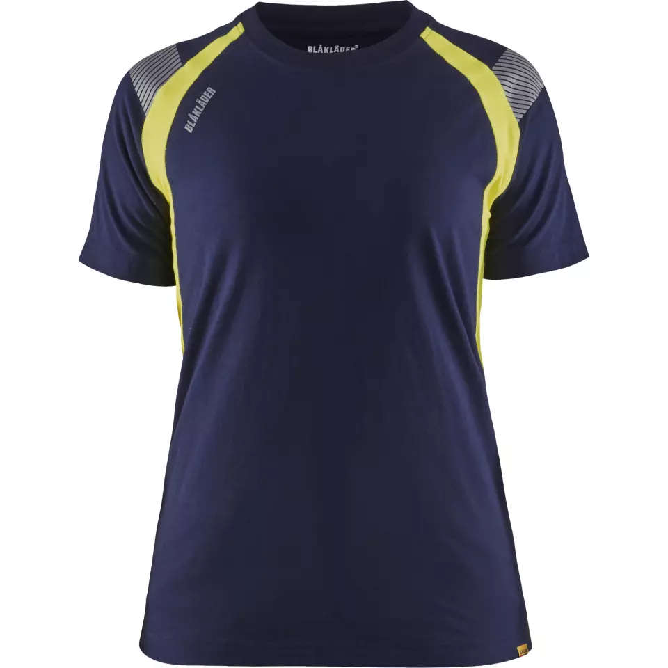Blåkläder 340210308833, Women's T-Shirt, Navy Blue/Yellow, image 1, gallery thumbnail