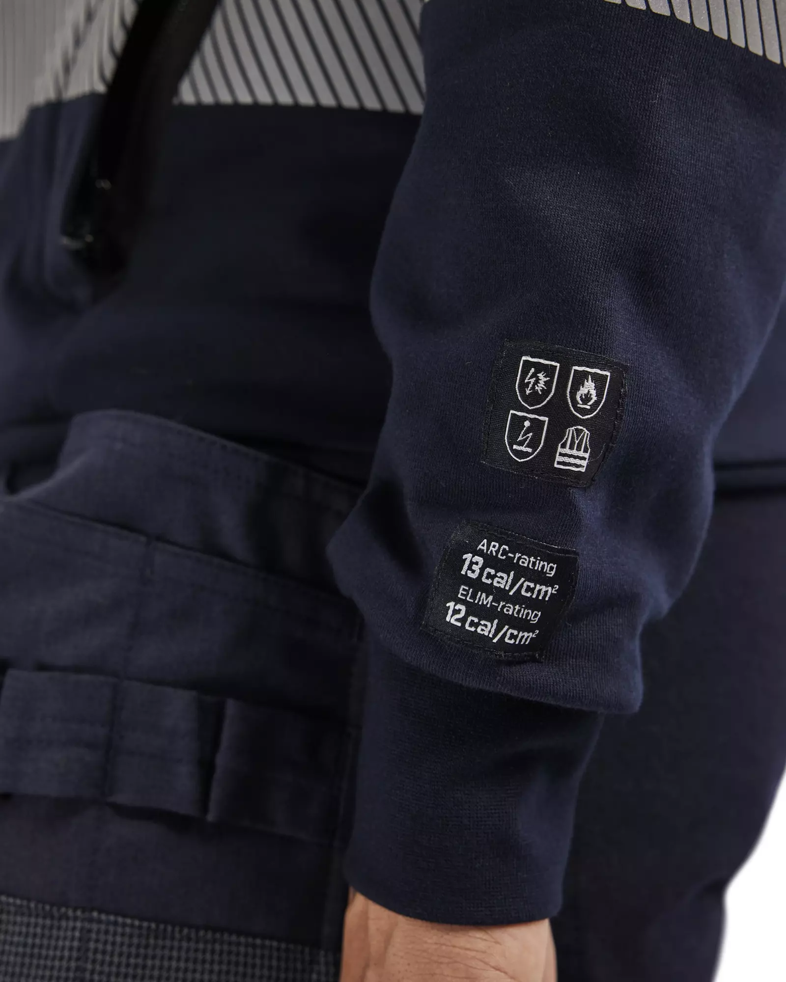 Blåkläder 347217628933, Ladies Multinorm high vis sweatshirt with zipper, navy blue/ yellow, image 7