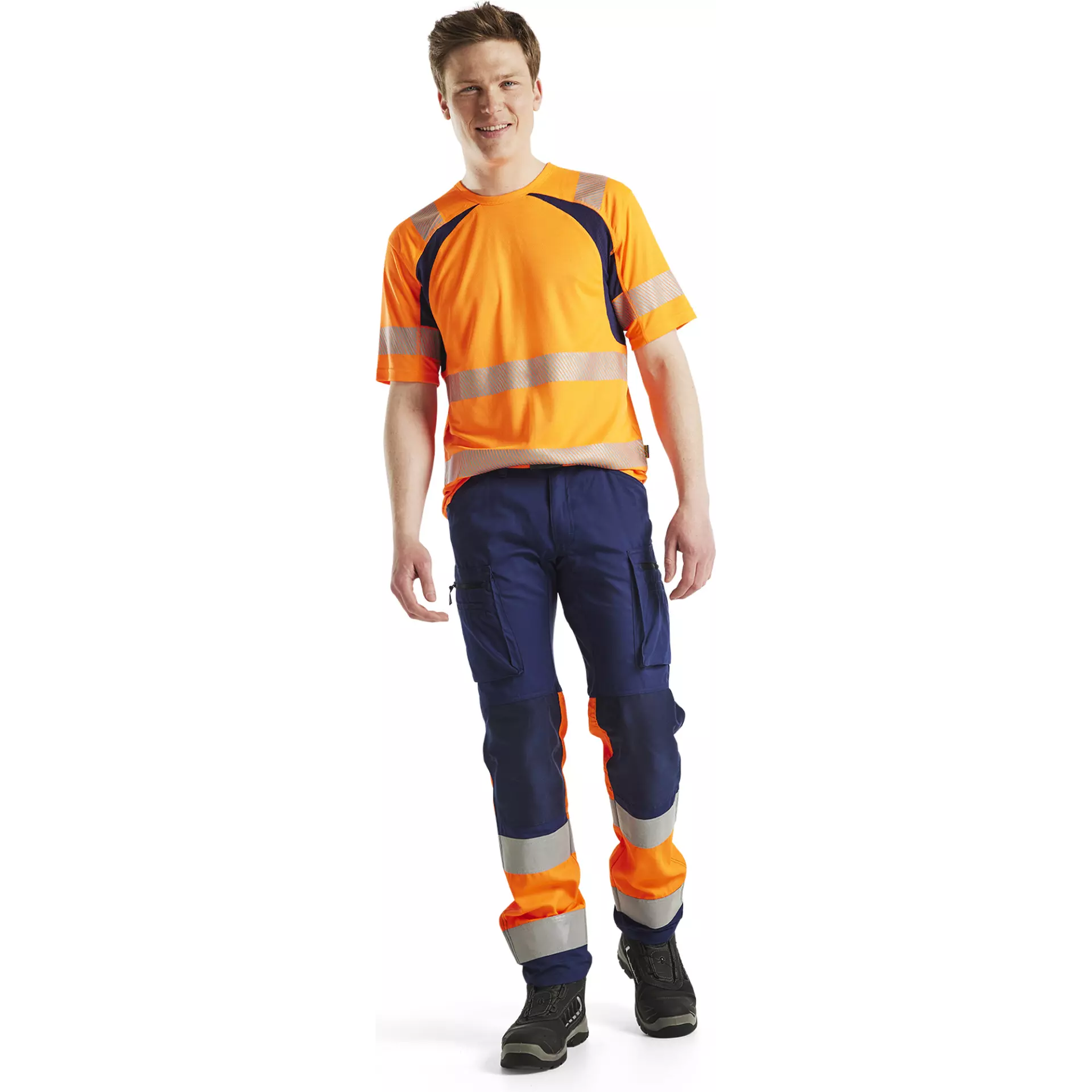 Blåkläder 339710135389, High Vis UV Schutz T-Shirt, Orange/Marineblau, image 5