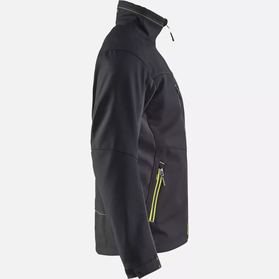 Blaklader 495025169933, Softshell Jacket, Black/Yellow, image 2, gallery thumbnail