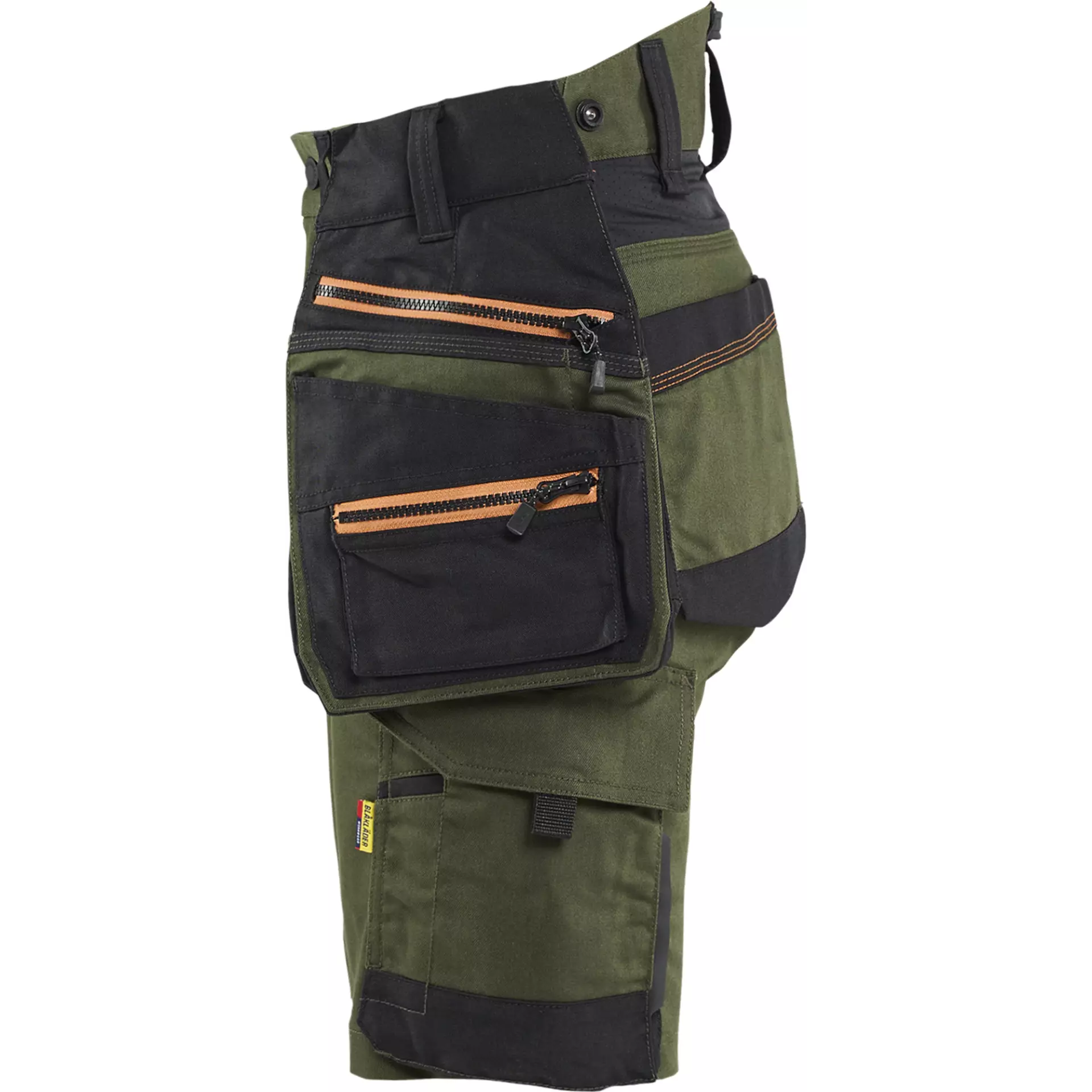 Blåkläder 717511494240, STRIKER Ladies' Stretch Craftsmen's Shorts, Forest Green/Rust, image 3