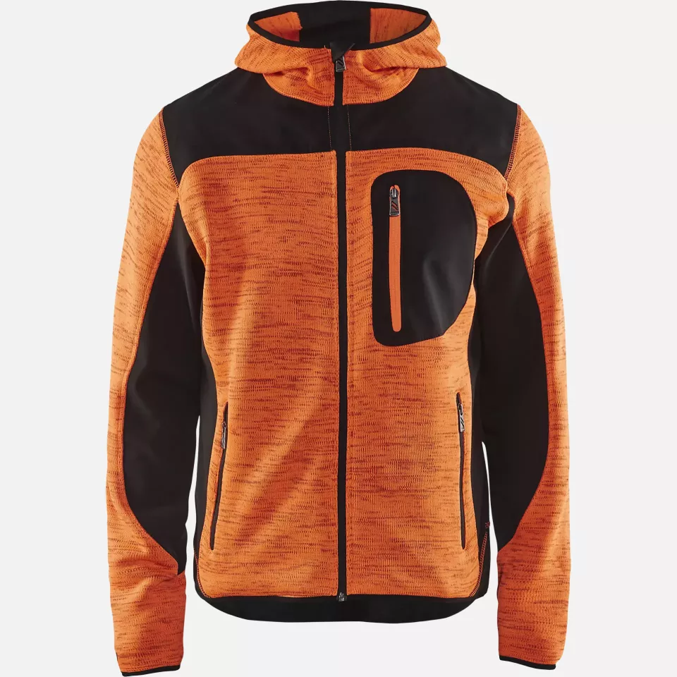 Blaklader 493021175399, Softshell Knitted Jacket, Orange/Black, image 1, gallery thumbnail