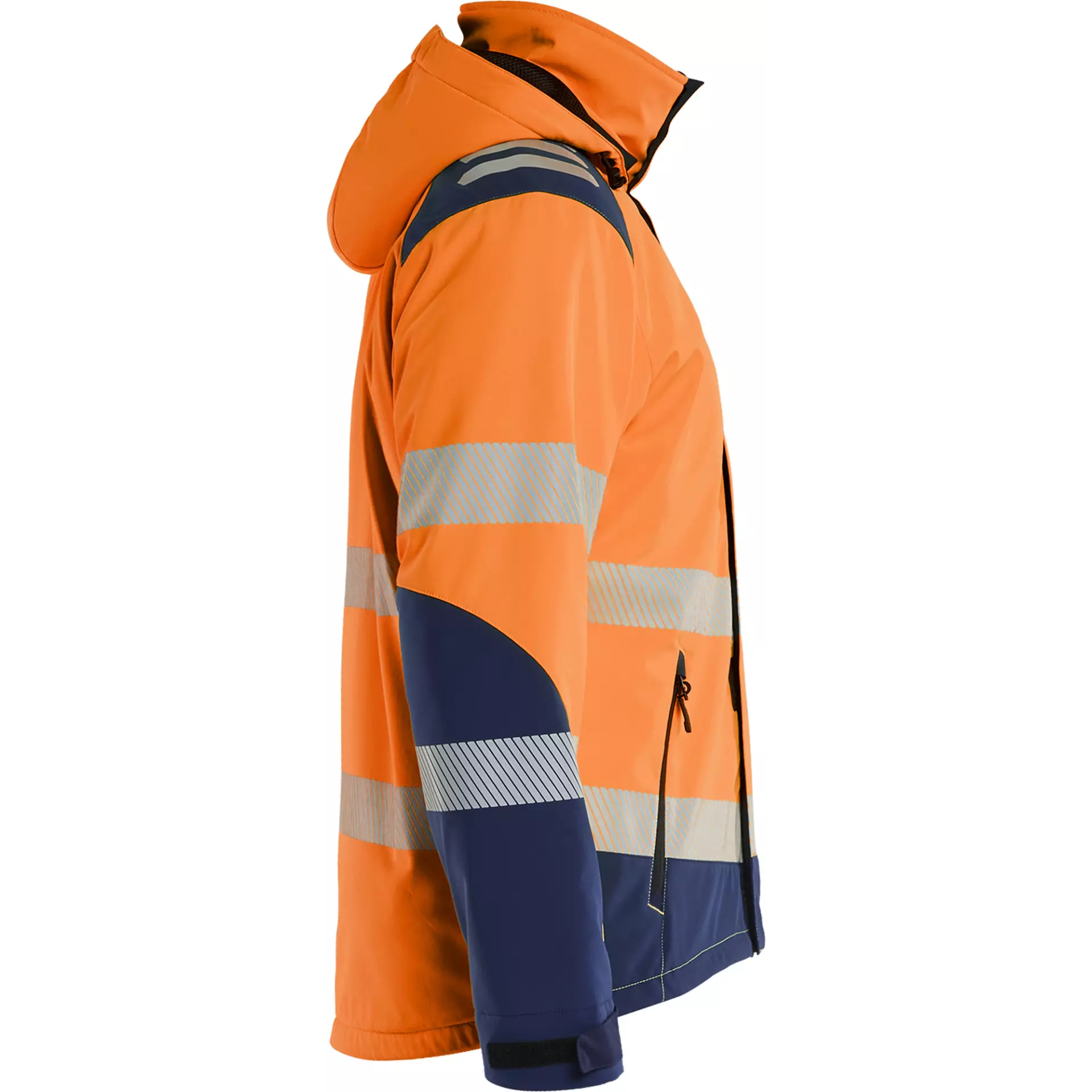 Blåkläder 440025135389, Lined Lightweight High Vis Softshell Winter Jacket, Orange/Navy, image 2