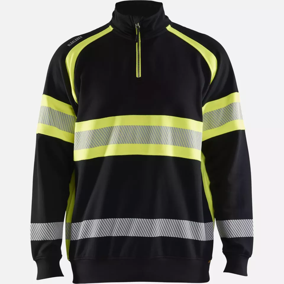 Blaklader 355311589933, High Vis Sweatshirt, Black/Yellow, image 1, gallery thumbnail