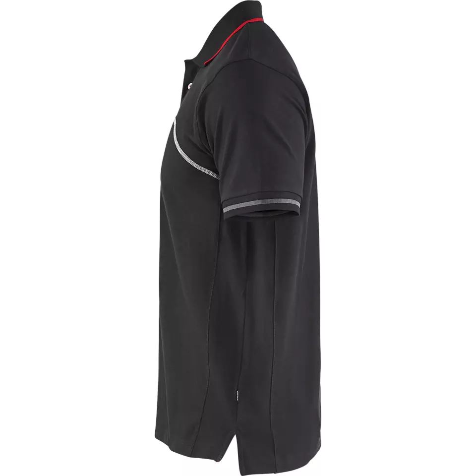 Blåkläder 338910509956, Polo Shirt, Black/Red, image 3, gallery thumbnail