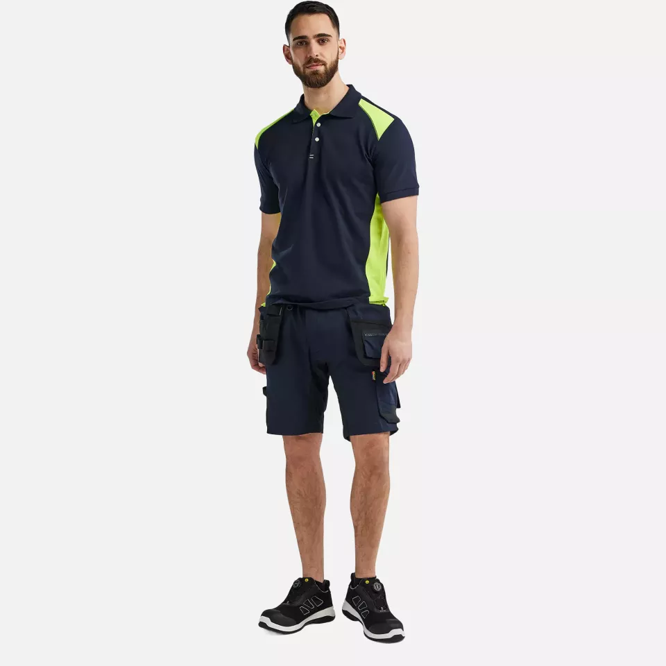 Blaklader 332410508633, Polo Shirt, Dark Navy/Yellow, image 5, gallery thumbnail