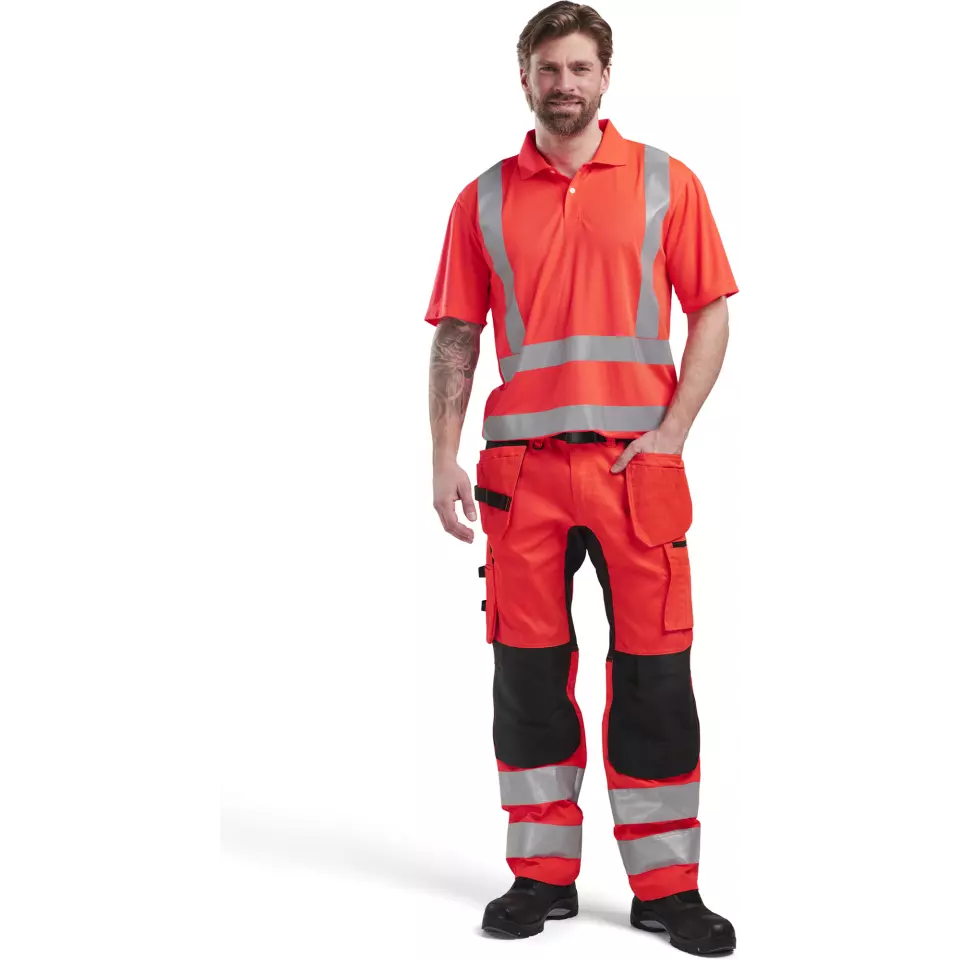 Blåkläder 339110115500, High Vis UV Protection Polo Shirt, Red, image 5, gallery thumbnail