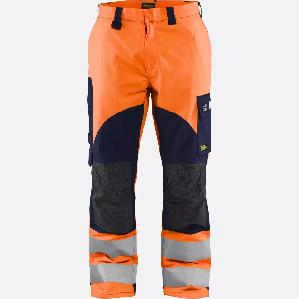 Blaklader 158815135389, Multinorm Work Trousers, Orange/Navy Blue, image 1, gallery thumbnail