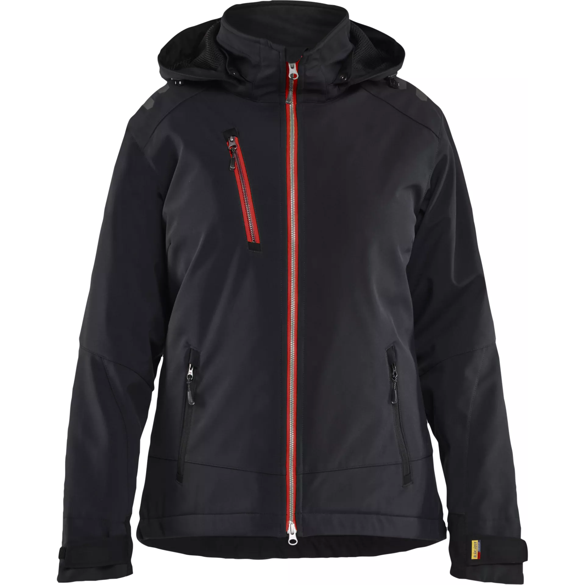 Blaklader 475125139956, Women's Softshell Winter Jacket Lightly Lined, Black/Red
