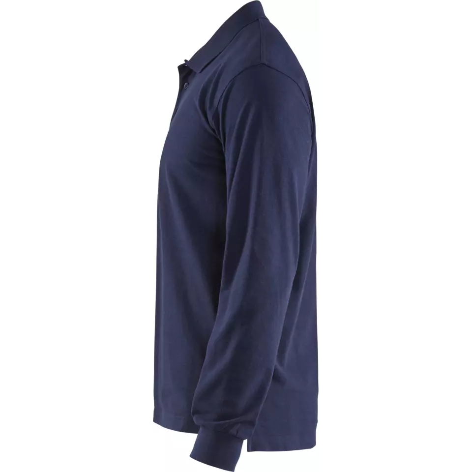 Blåkläder 338810508900, Long Sleeve Polo Shirt, Navy Blue, image 3, gallery thumbnail