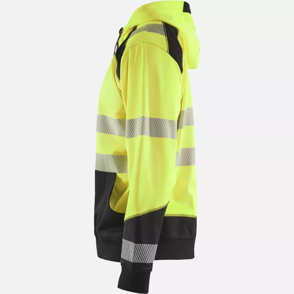 Blaklader 354625283399, High Vis Hooded Sweatshirt, Yellow/Black, image 3, gallery thumbnail