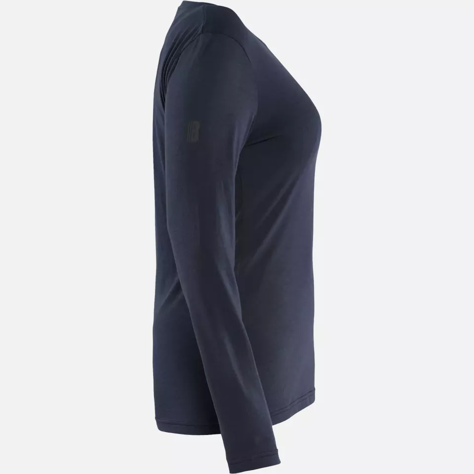 Blaklader 353917438600, Women's Merino Wool Long Sleeve Shirt, Dark Navy, image 2, gallery thumbnail