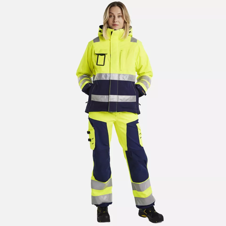 Blaklader 487219873389, High Vis Women's Winter Jacket, Yellow/Navy Blue, image 5, gallery thumbnail