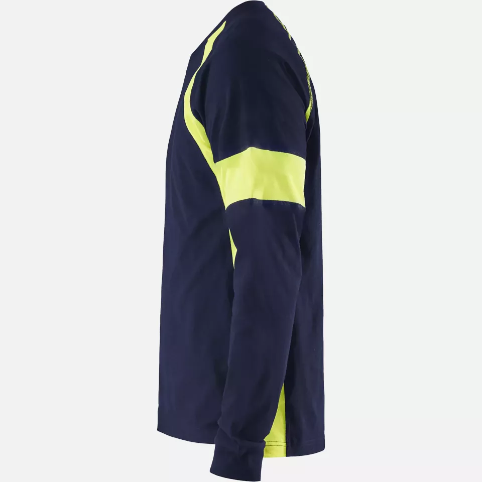 Blaklader 352010308833, Long Sleeve Shirt, Navy Blue/Yellow, image 3, gallery thumbnail