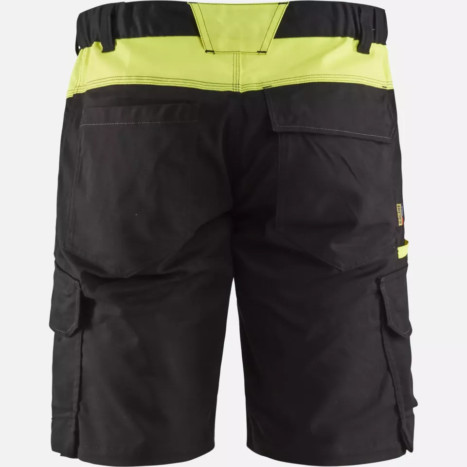 Blaklader 144618329933, Industry Stretch Shorts, Black/Yellow, image 4, gallery thumbnail